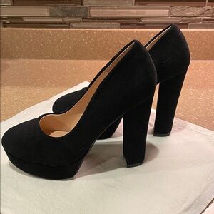 NEW Chic Velvet Like Black Women's High Heel Pumps